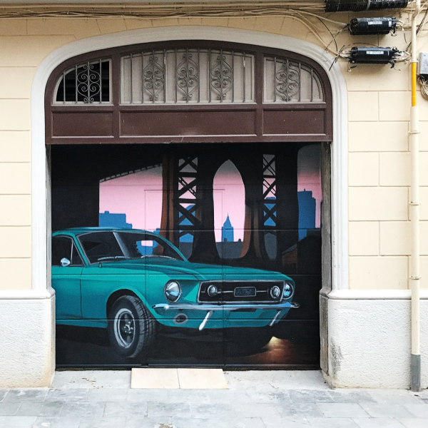 Graffiti en Taller Mecánico realizado por nuestros profesionales