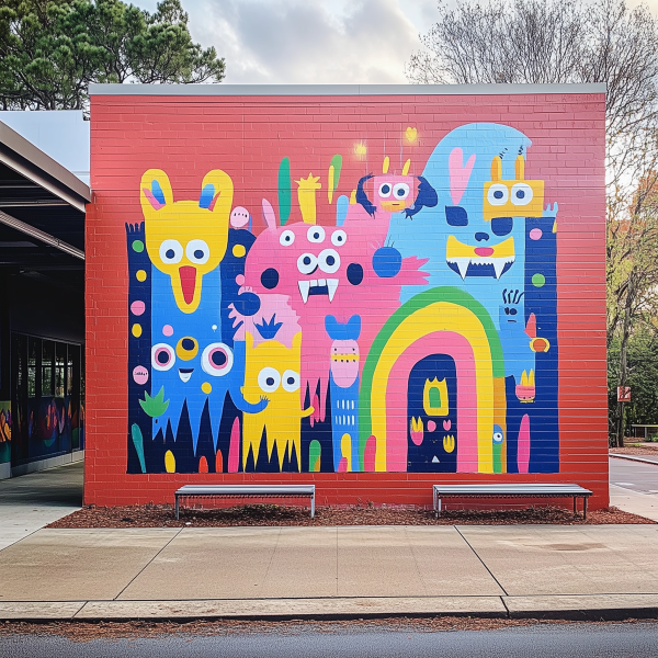 Mural colegio instituto patio