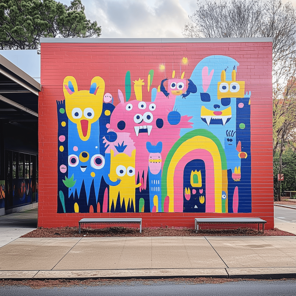 Mural colegio instituto patio